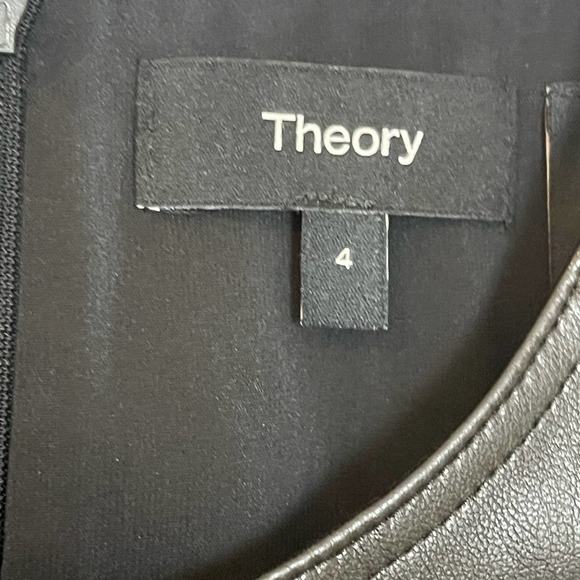 Theory Bedford Mod Vegan Leather Sleeveless Shift Dress Black Women's Size 4 - Picture 11 of 12